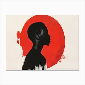 Silhouette Of A Black Man Canvas Print