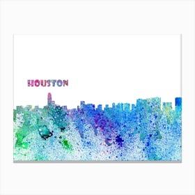 Houston Texas Skyline Splash Canvas Print