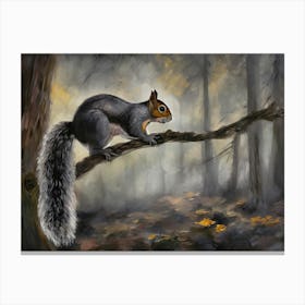 Squirrel In The Woods 2 Canvas Print