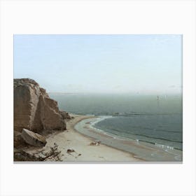 Vintage Painting Rocky Beach Canvas Print