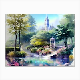 Castle In The Park Canvas Print