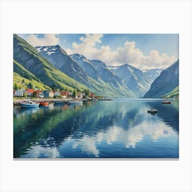 Oslo The Dance of Boats on Tranquil Waters Canvas Print