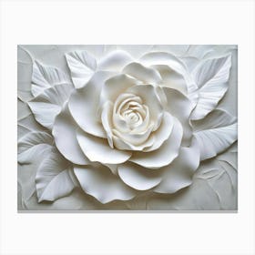 3d Picture Art Background of a Rose from Plaster Canvas Print