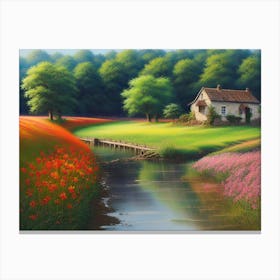 House In A Field Canvas Print