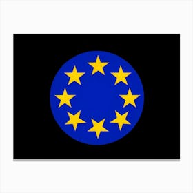 European Union Flag Featuring Five Luminous Yellow Stars Scattered Equidistantly Against A Deep Blue Lienzo