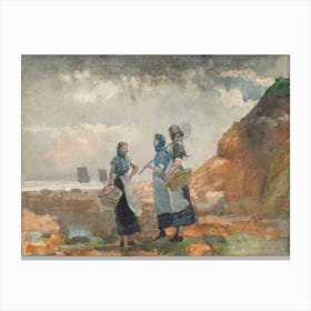 Three Fisher Girls, Tynemouth (1881), Winslow Homer Canvas Print