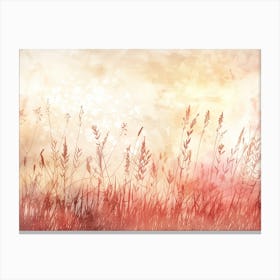 Watercolor Of A Field 7 Canvas Print