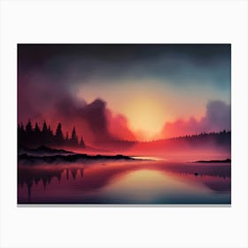 Sunset Over Lake 1 Canvas Print