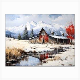 Old Stone Farm Winter 9 Canvas Print