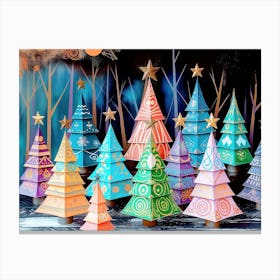 Christmas Tree Painting Canvas Print