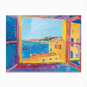Marseille From The Window View Painting 4 Canvas Print