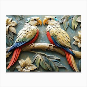 Beautiful Parrot 3d 9 Canvas Print