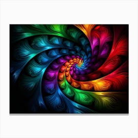 Spiral Art. nfinity Incarnate: Colorful Spirals in the Psychedelic Abyss. RAinbow Psychedelic Spiral. Canvas Print