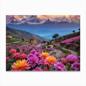 Nepali Flower Field Canvas Print