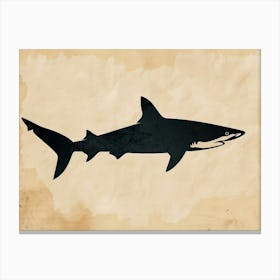 Blacktip Reef Shark Silhouette 2 Canvas Print