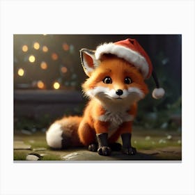 Christmas Fox Canvas Print