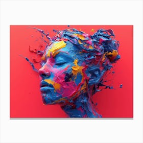 Psychedelic Portrait: Vibrant Expressions in Liquid Emulsion Portrait Of A Woman Canvas Print