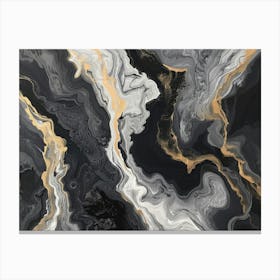 Black And Gold Abstract Painting 2 Canvas Print