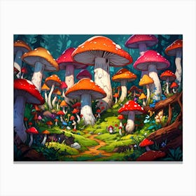 Mushroom Forest Canvas Print