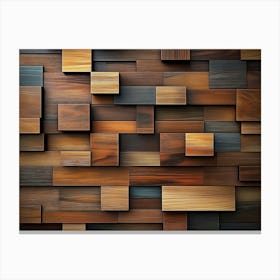 3d Background, Wooden Tile Canvas Print