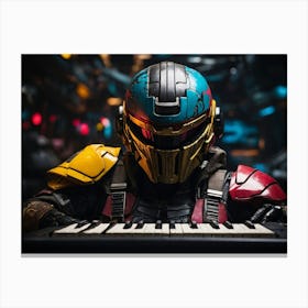 Robot Playing A Keyboard Canvas Print