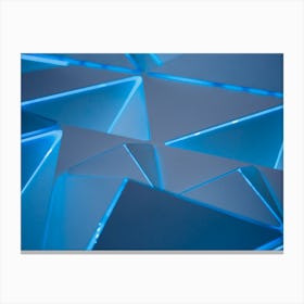 Abstract Blue Triangles Canvas Print