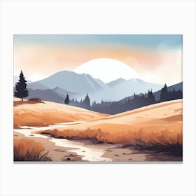 Minimal Landscape Canvas Print