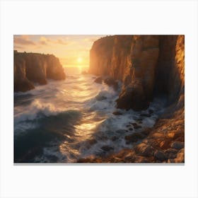 Sunset At The Cliffs Canvas Print