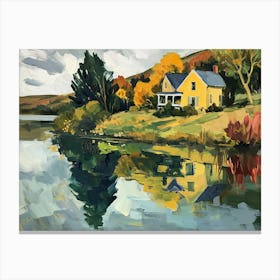 House By The Lake - expressionism Canvas Print
