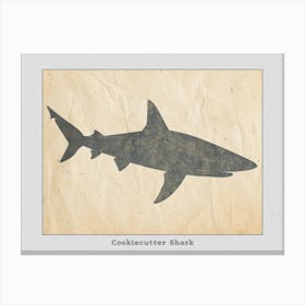 Cookiecutter Shark Silhouette 3 Poster Canvas Print