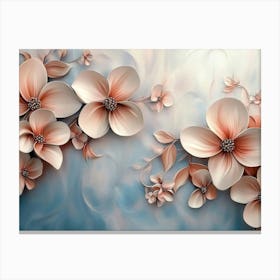 3d Design with Floral 2 Canvas Print