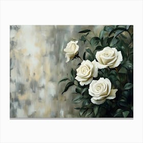 Minimalist White Roses 3 Canvas Print