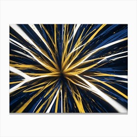 Abstract Image With Bold, Radial Streaks Of White And Gold Lines Converging To A Point In The Center Canvas Print