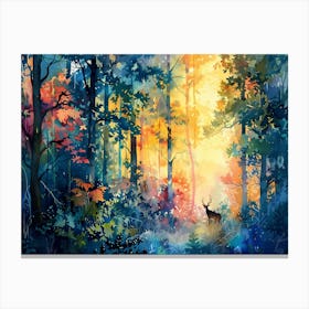 Deer In The Forest 1 Canvas Print