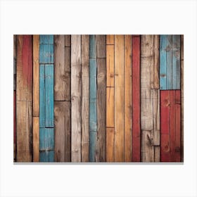 Colorful wood plank texture background 12 Canvas Print
