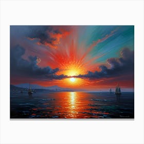 Sunset Over The Sea Canvas Print