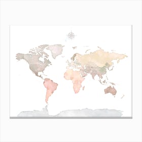 World Map No 176 Canvas Print