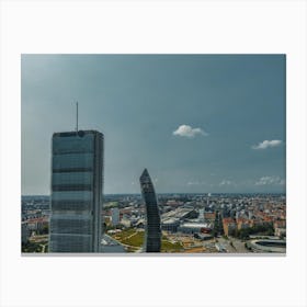 Aerial view of City Life Milano, Three Towers, bird view , Three Towers, bird view Canvas Print