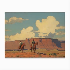 Two Cowboys In The Desert 1 Canvas Print