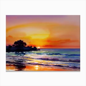 Sunset On The Beach 15 Canvas Print