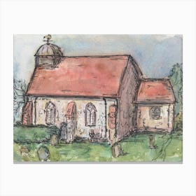 St Rumswold Church, Nr Ashford, 28th Jan 2024 Canvas Print