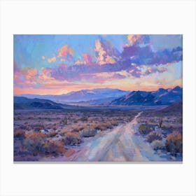 Western Sunset Landscapes Mojave Desert Nevada 3 Canvas Print