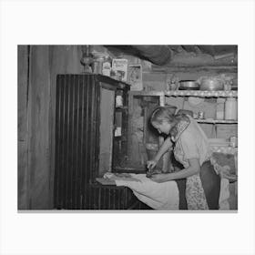Mrs, Faro Caudill Ironing, Pie Town, New Mexico, Mrs, Caudill Was Born And Finished High School At Sweetwater Canvas Print