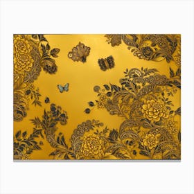 Gold And Butterflies Canvas Print