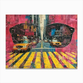 Urban Rhapsody: Collage Narratives of New York Life. New York City 5 Canvas Print