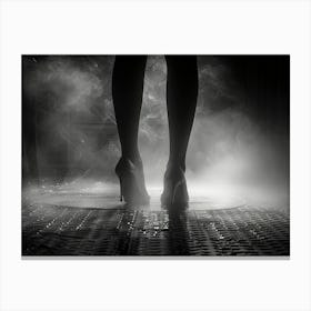 Silhouette Of A Woman In High Heels Canvas Print