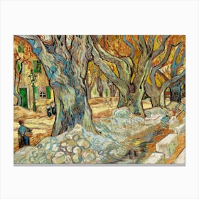 The Large Plane Trees (Road Menders At Saint Rémy) (1889), Vincent Van Gogh Canvas Print