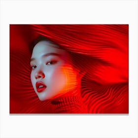 Woman In Red Canvas Print