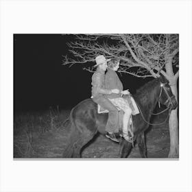 Farm Boy And Girl Riding Home After The Play Party, Mcintosh County, Oklahoma, See General Caption Number 26 By Canvas Print