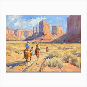 Cowboy In Monument Valley Arizona 5 Canvas Print